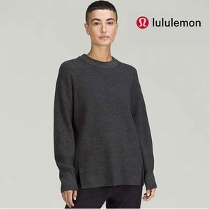 Lululemon Sweater Wool Blend Womens Sz 6 Black Soft Merino Warm Winter Layering
